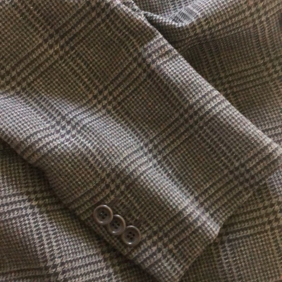 Men’s Sz 44R ARMANI COLLEZIONI Blazer Suit Jacket Checkered Pattern grey/black - Picture 7 of 7